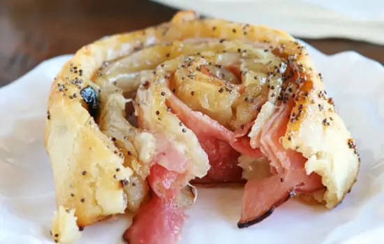 Hot Ham and Cheese Party Rolls Appetizer